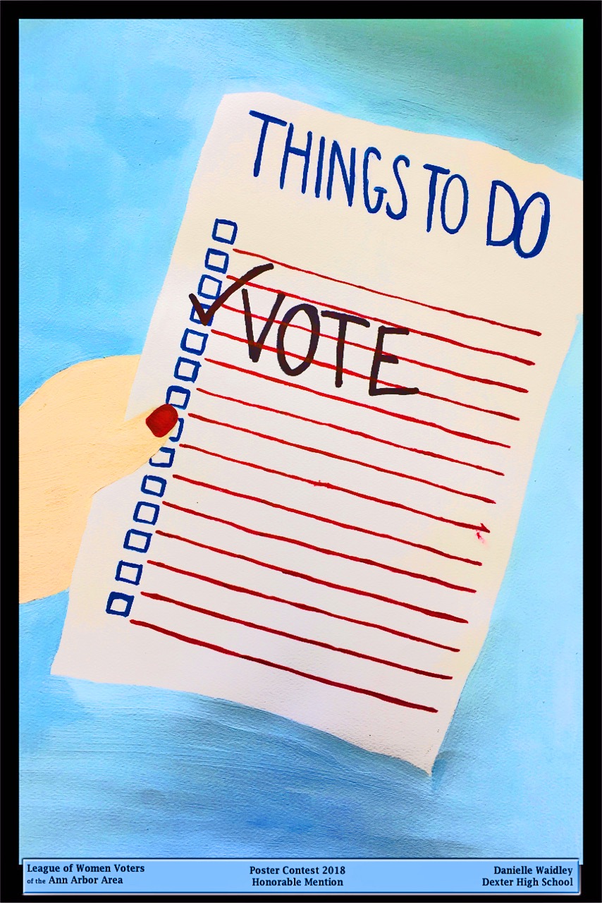 Danielle Waidley illustration showing a hand holding a todo list with vote checked