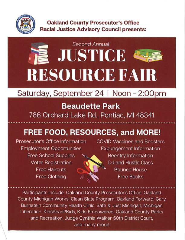 2nd Annual Justice Resource Fair in Pontiac