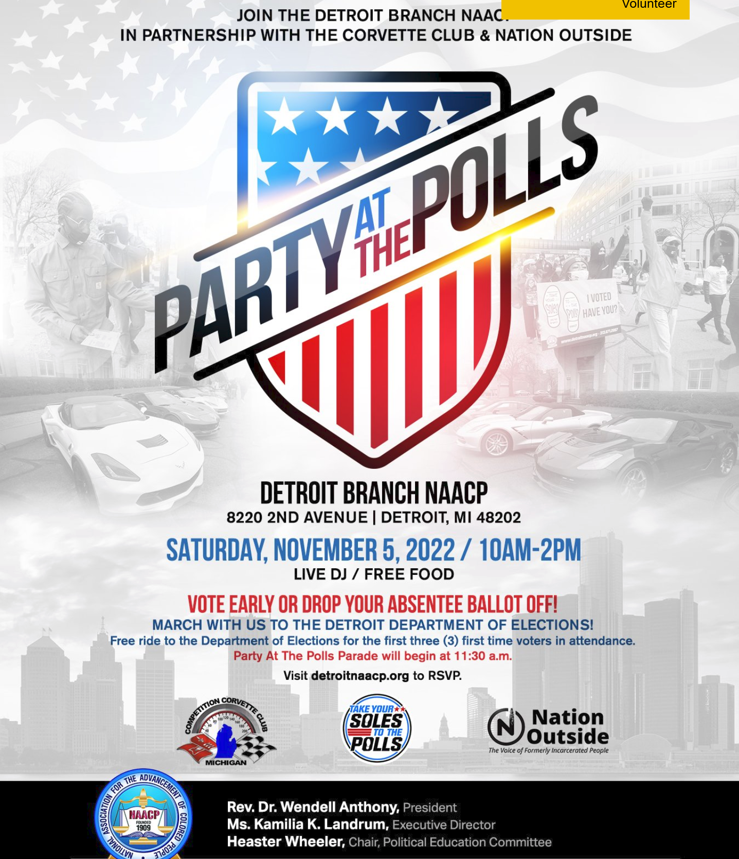 Volunteers Needed for Party at the Polls in Detroit