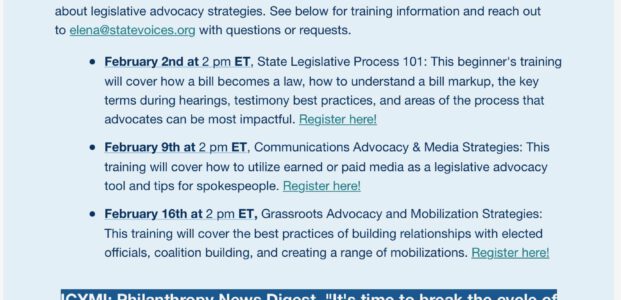 Legislative Advocacy Training Series with Michigan Voices