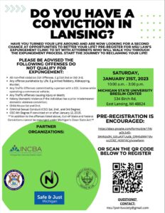 MSU Law Expungement Fair | Lansing, Saturday January 21st, 2023