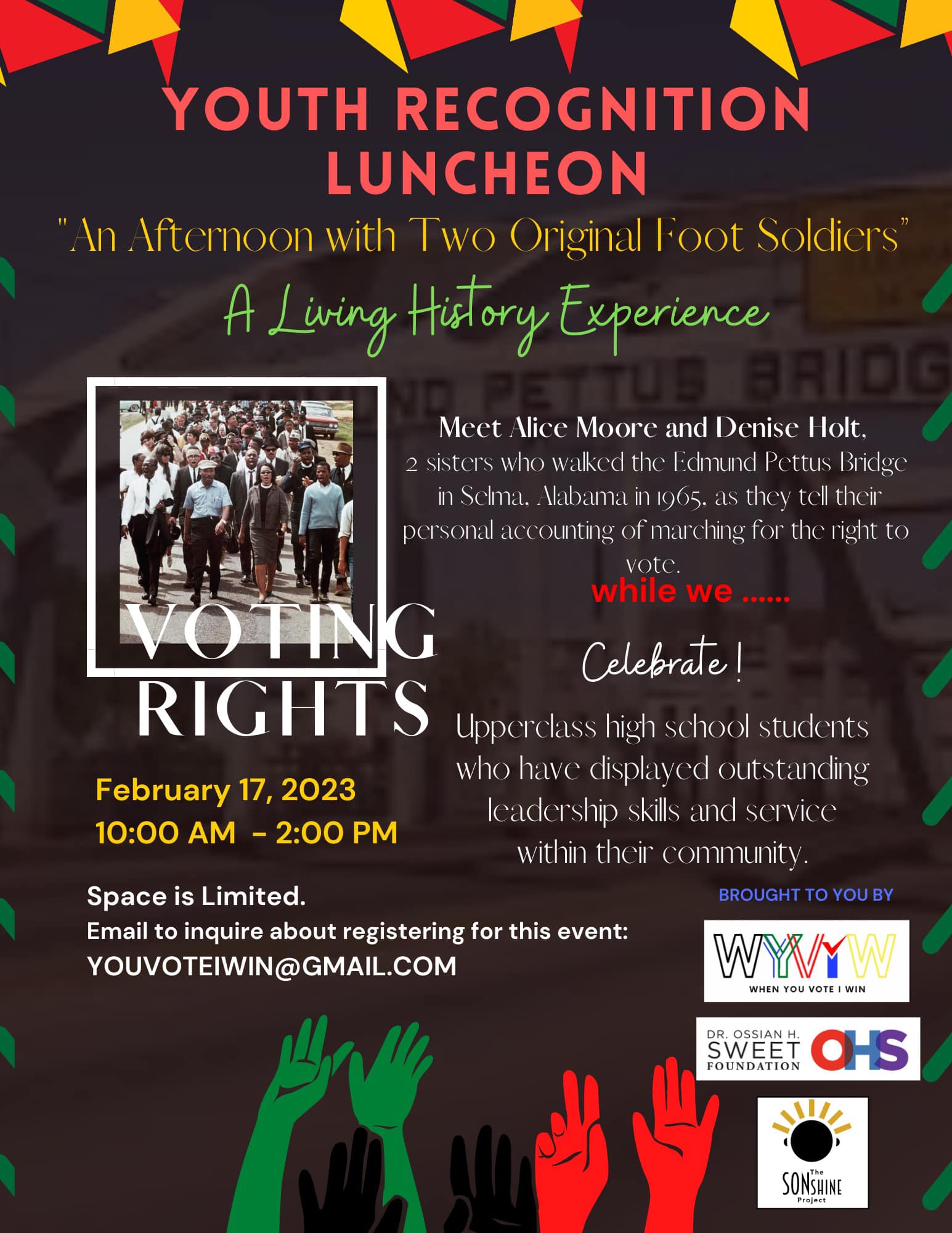 Youth Recognition Luncheon: "An Afternoon with Two Original Foot Soldiers” A Living History ExperienceYouth Recognition Luncheon "An Afternoon with Two Original Foot Soldiers” A Living History Experience
