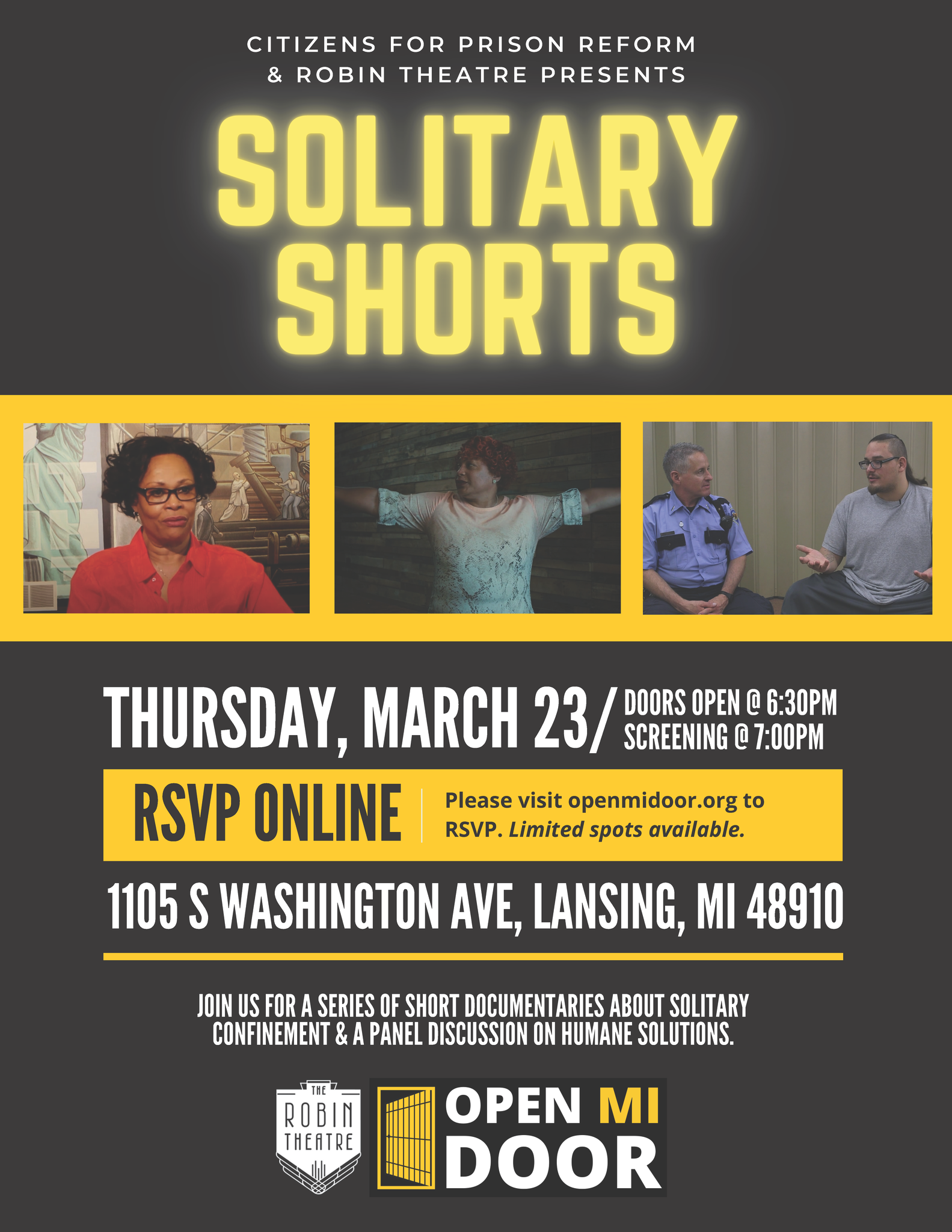 Solitary Shorts Screening set for March 23, 2023
