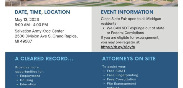 2nd Annual CLEAN SLATE GR: EXPUNGEMENT PROGRAM- Pre-registration required!!