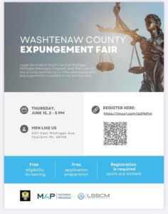Washtenaw County Expungement Set for Fair June, 15, 2023