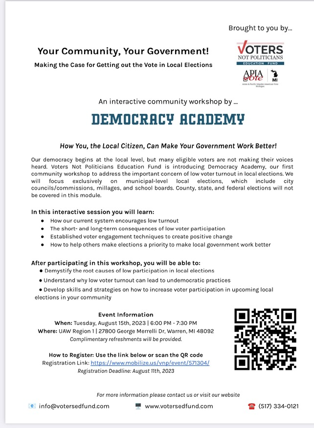 DEMOCRACY ACADEMY: How You, the Local Citizen, Can Make Your Government Work Better!