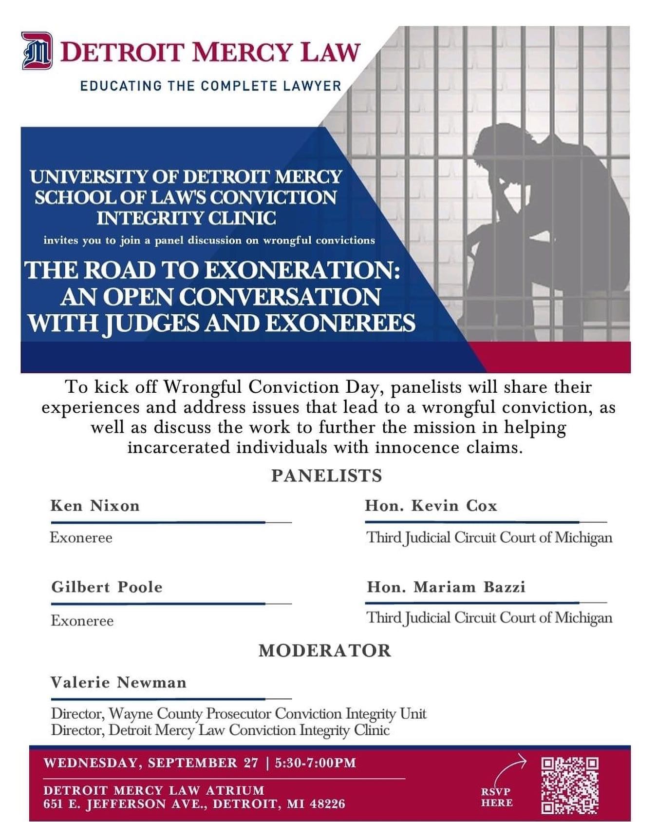 Panel Discussion on Wrongful Convictions at UNIVERSITY OF DETROIT MERCY SCHOOL OF LAW'S CONVICTION INTEGRITY CLINIC