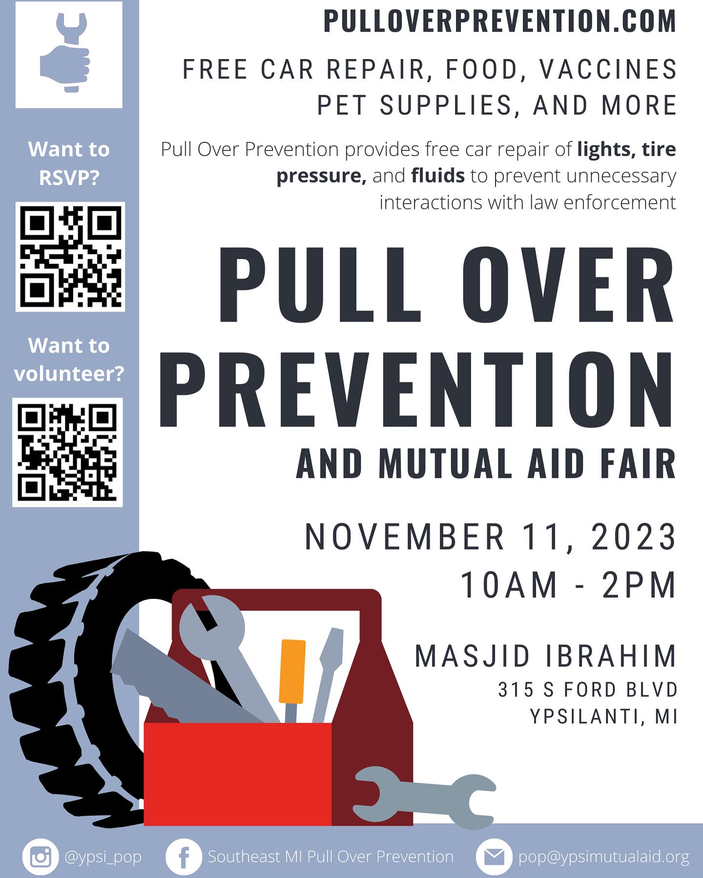 PULL OVER PREVENTION AND MUTUAL AID FAIR in Ypsilanti!