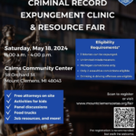 CRIMINAL RECORD EXPUNGEMENT CLINIC & RESOURCE FAIR