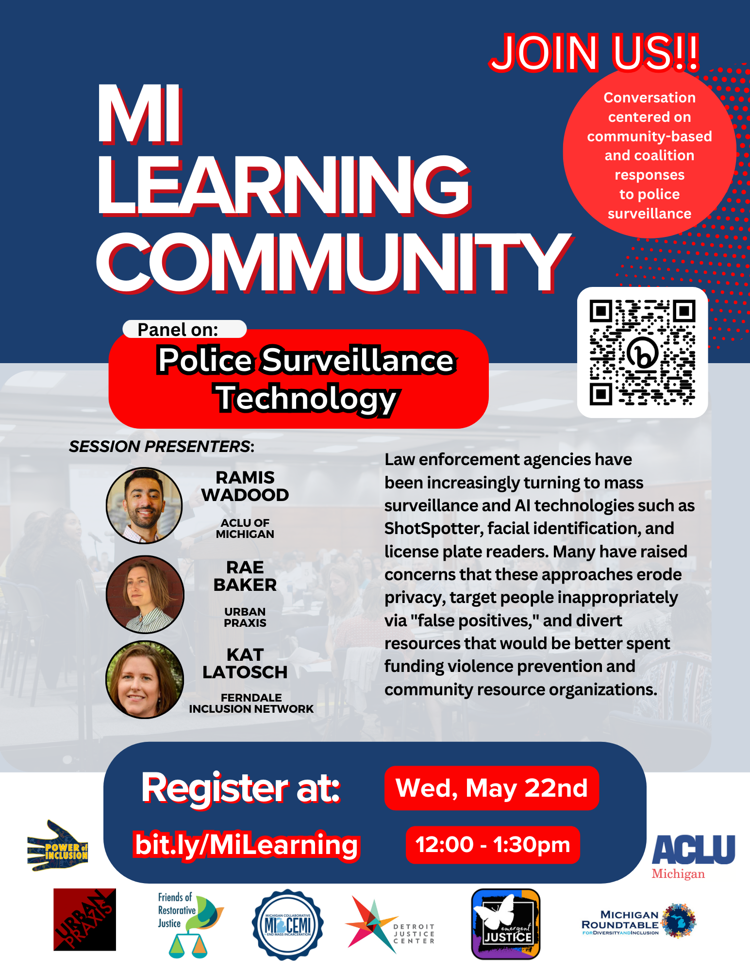 MI Learning Community: Police Surveillance Technology (panel)