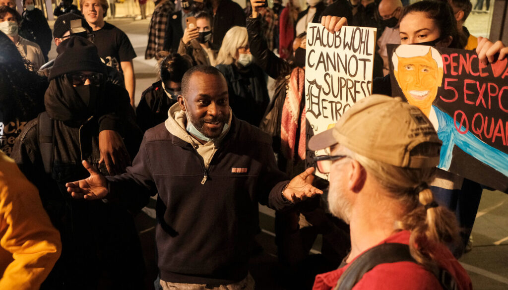 Image of protesters supporting voting rights