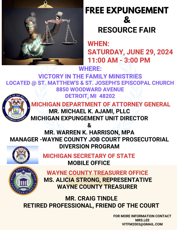 Free Expungement & Resource Fair- Detroit