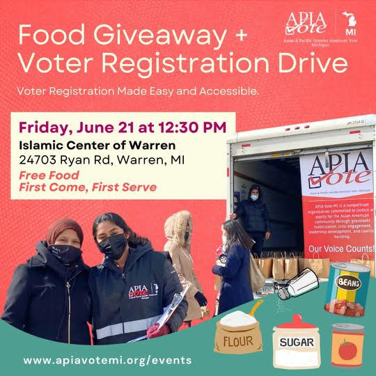 Food Giveaway + Voter Registration Drive with APIA Vote Michigan