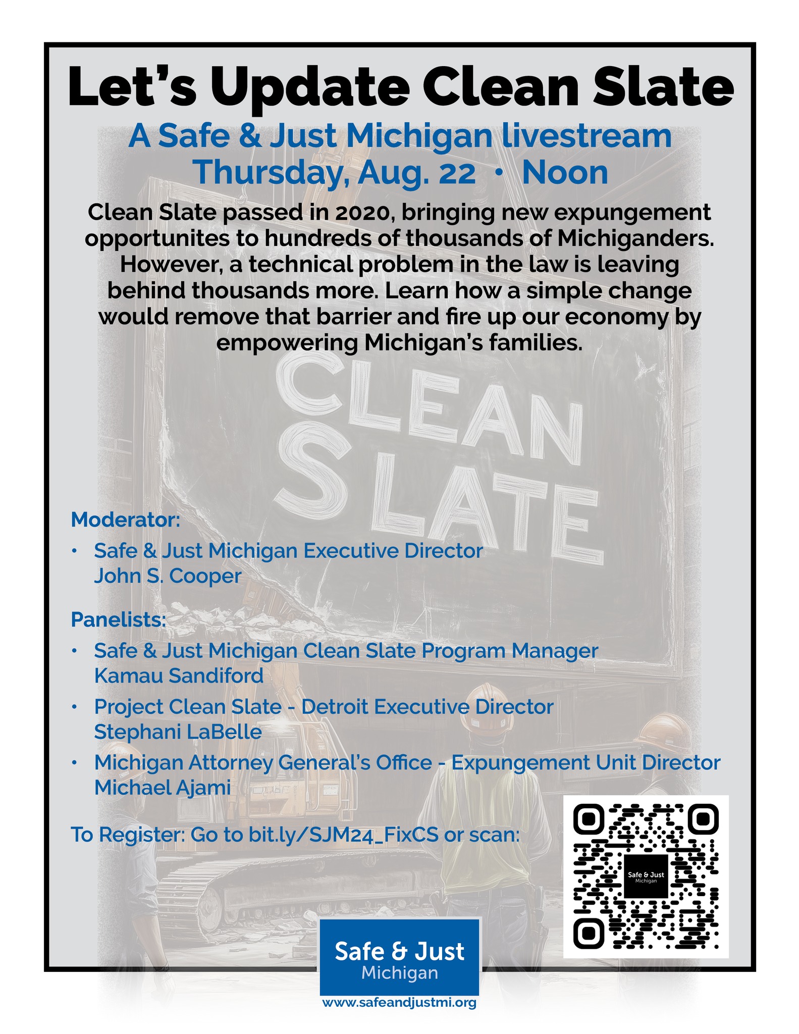 Let's Update Clean Slate: A Safe & Just Livestream