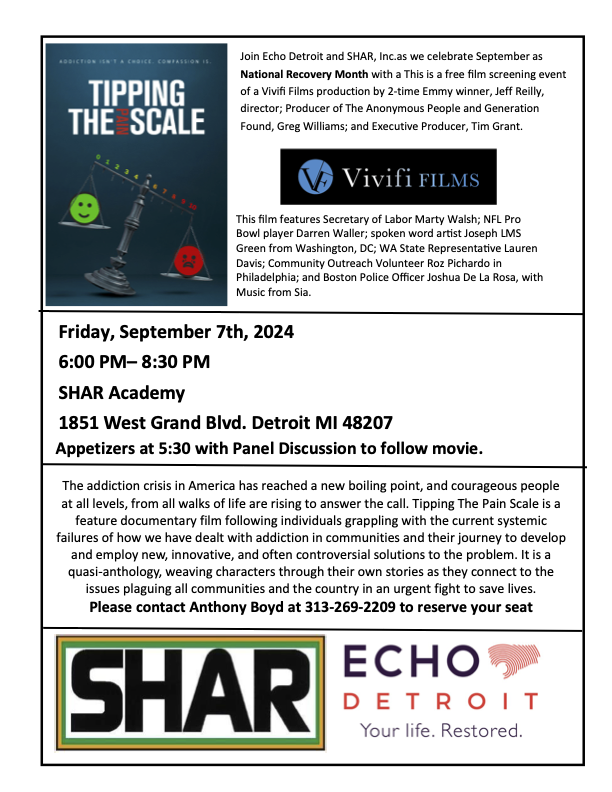 National Recovery Month screening of "Tipping the Pain Scale"