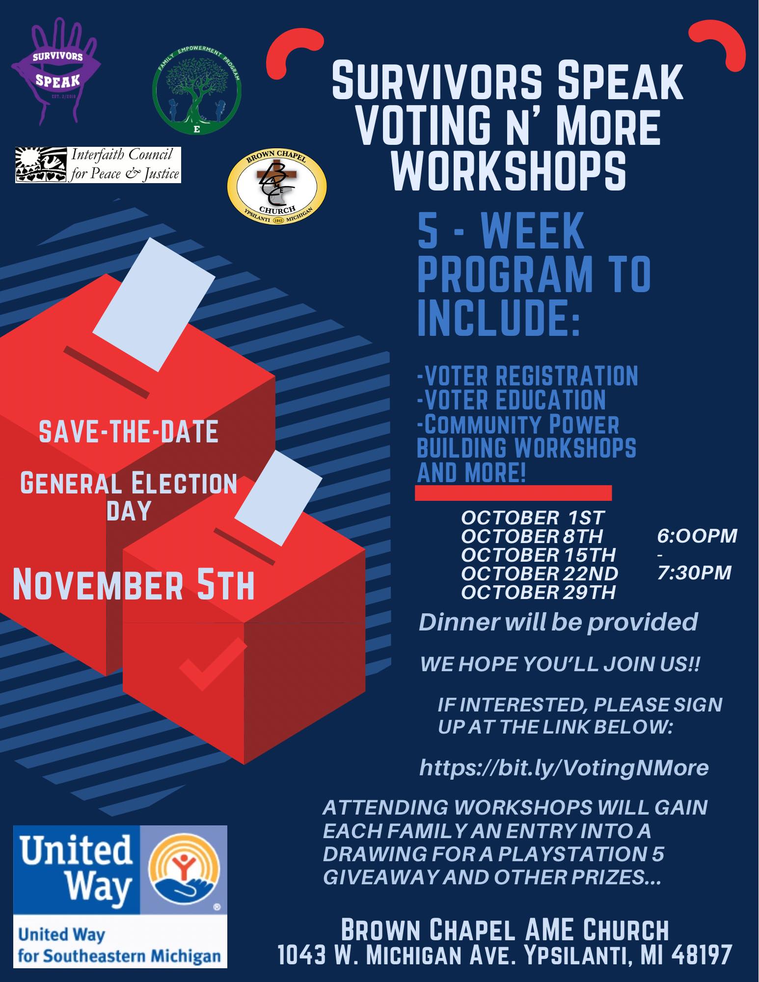 Survivors Speak Voting N’ More Workshops