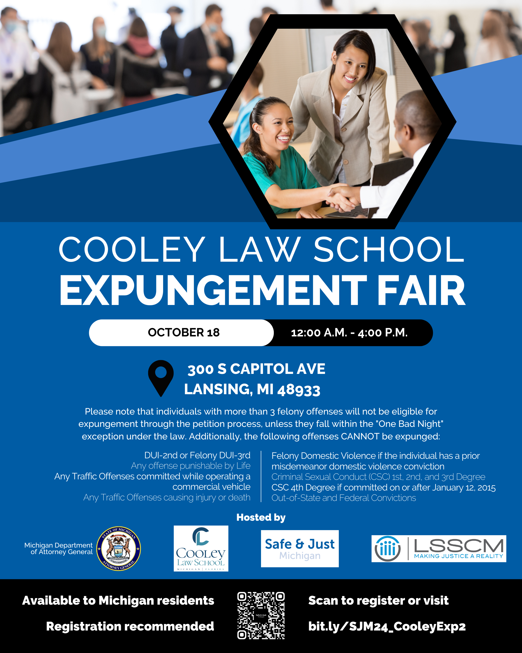 Cooley Law School Expungement Fair- Lansing