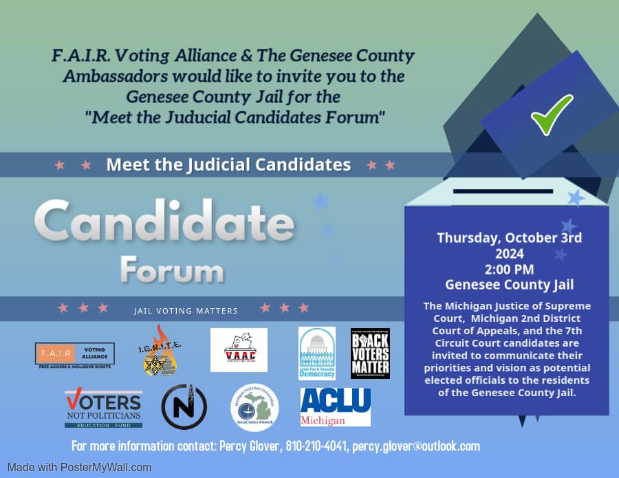 “Meet the Judicial Candidates” Forum at the Genesee County Jail