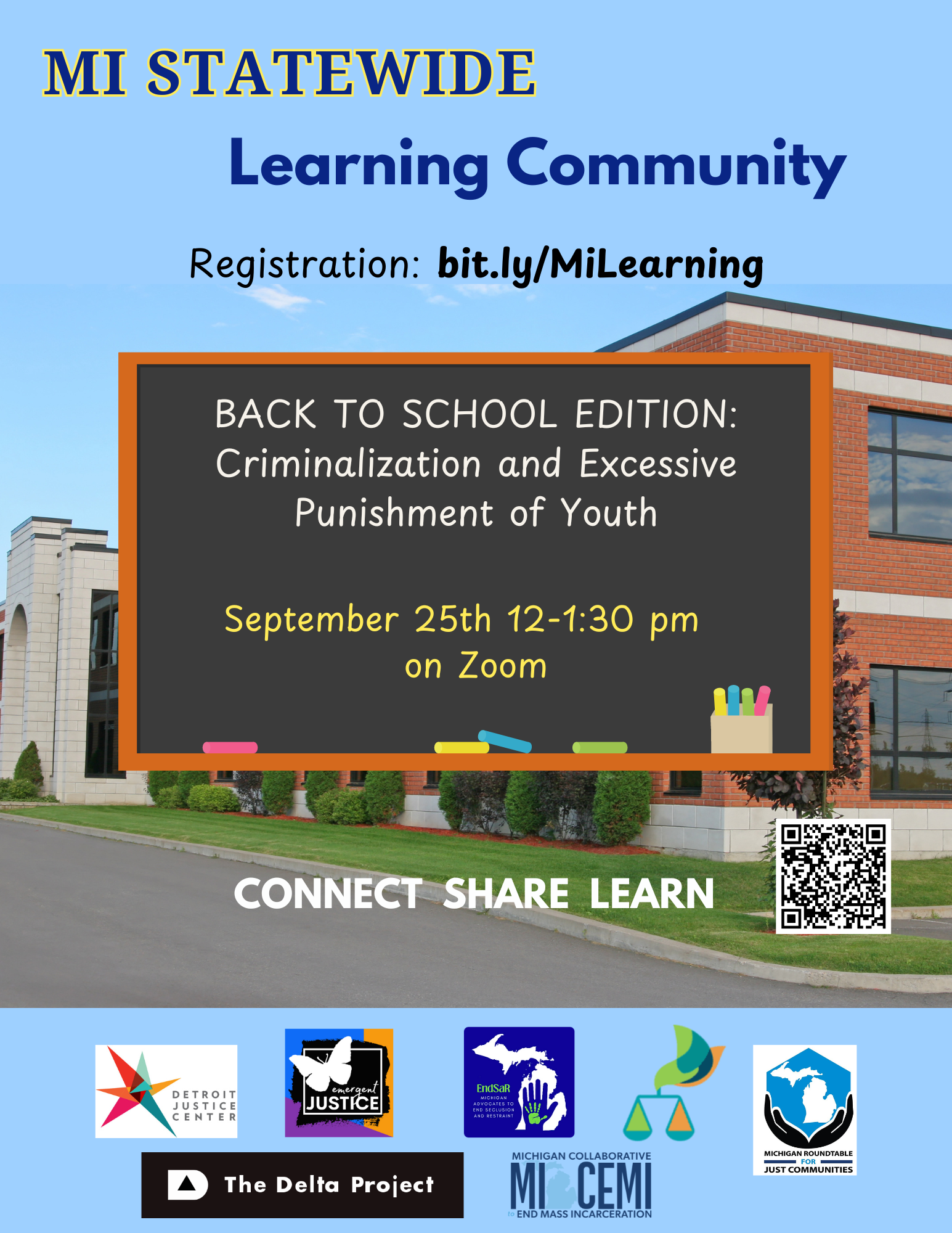 MI Statewide Learning Community Back to School Edition: Criminalization and Excessive Punishment of Youth