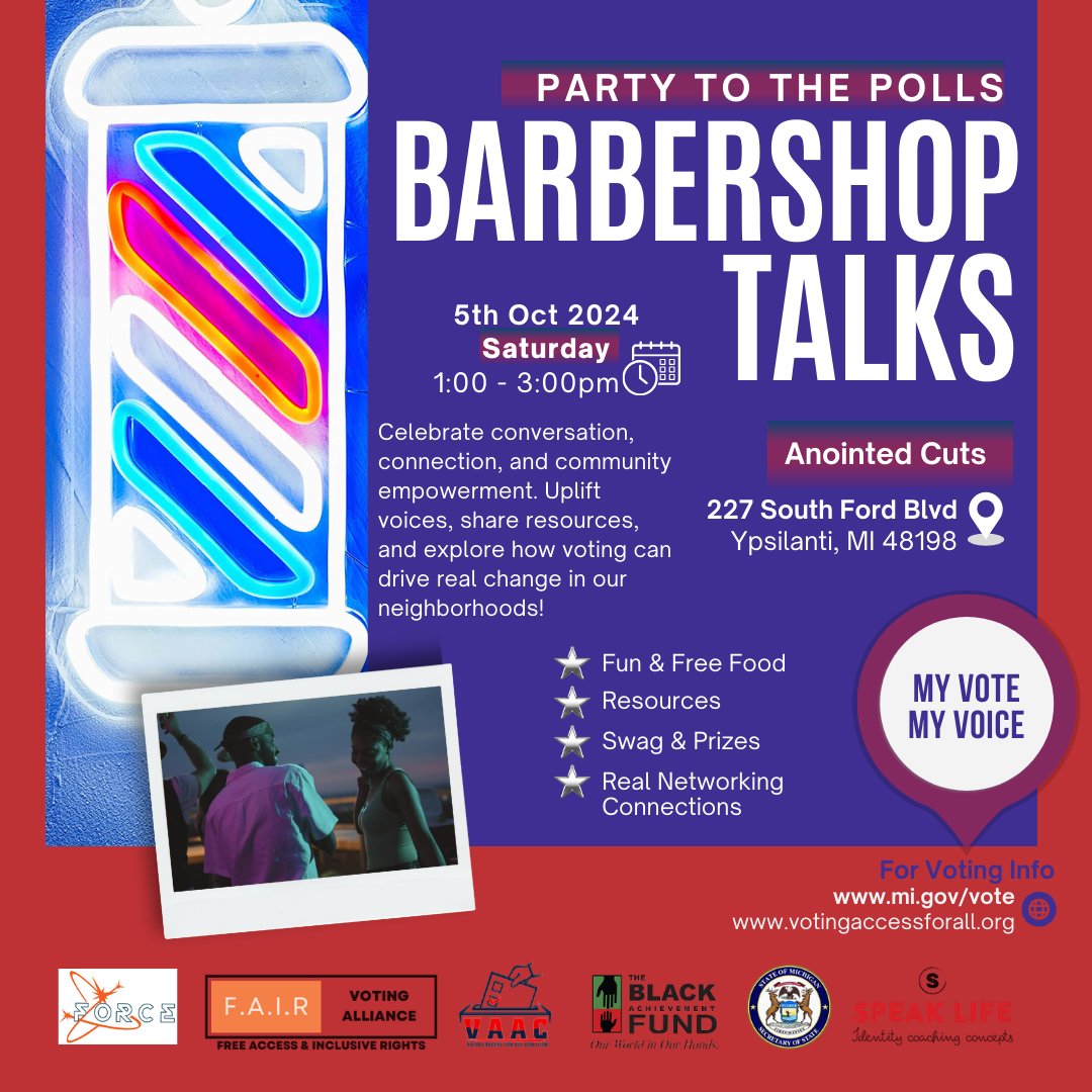 Party to the Polls Barbershop Talks – Ypsilanti