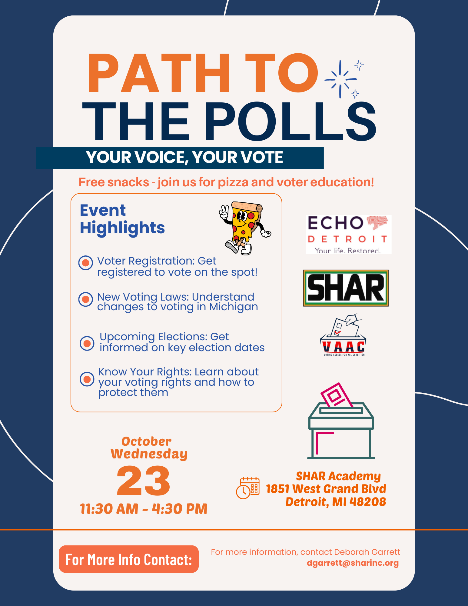 Path to the Polls at SHAR Academy