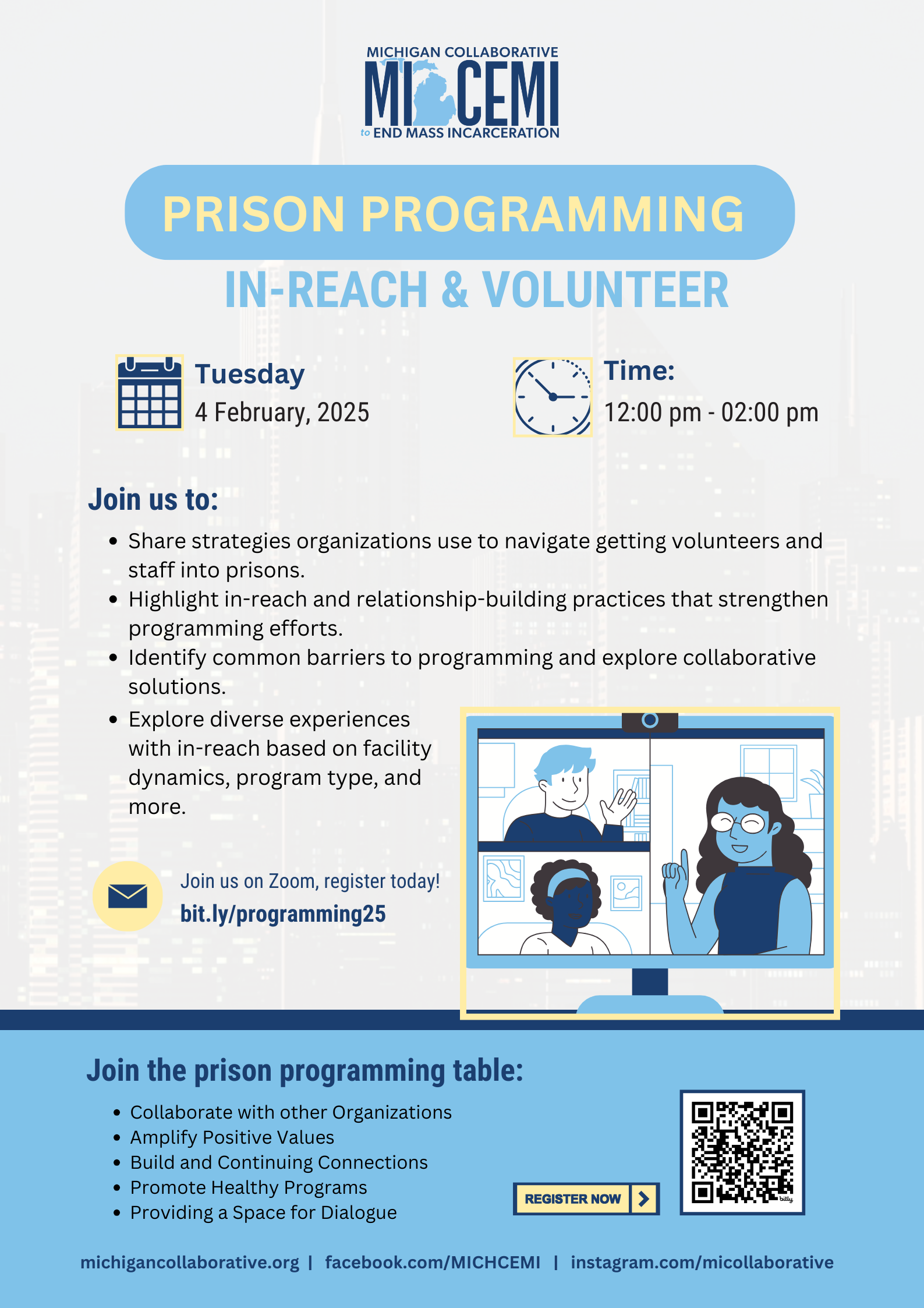 MI-CEMI Prison Programming Table Meeting