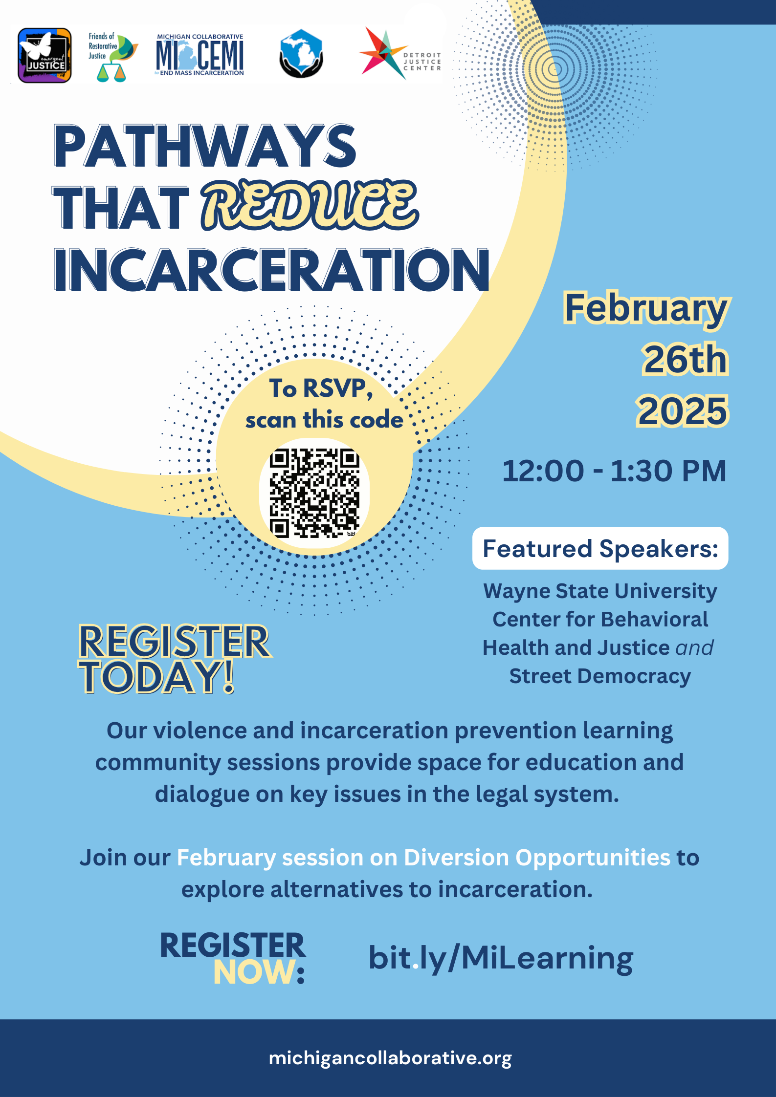 Michigan Statewide Violence and Incarceration Prevention Learning Community discusses Diversion