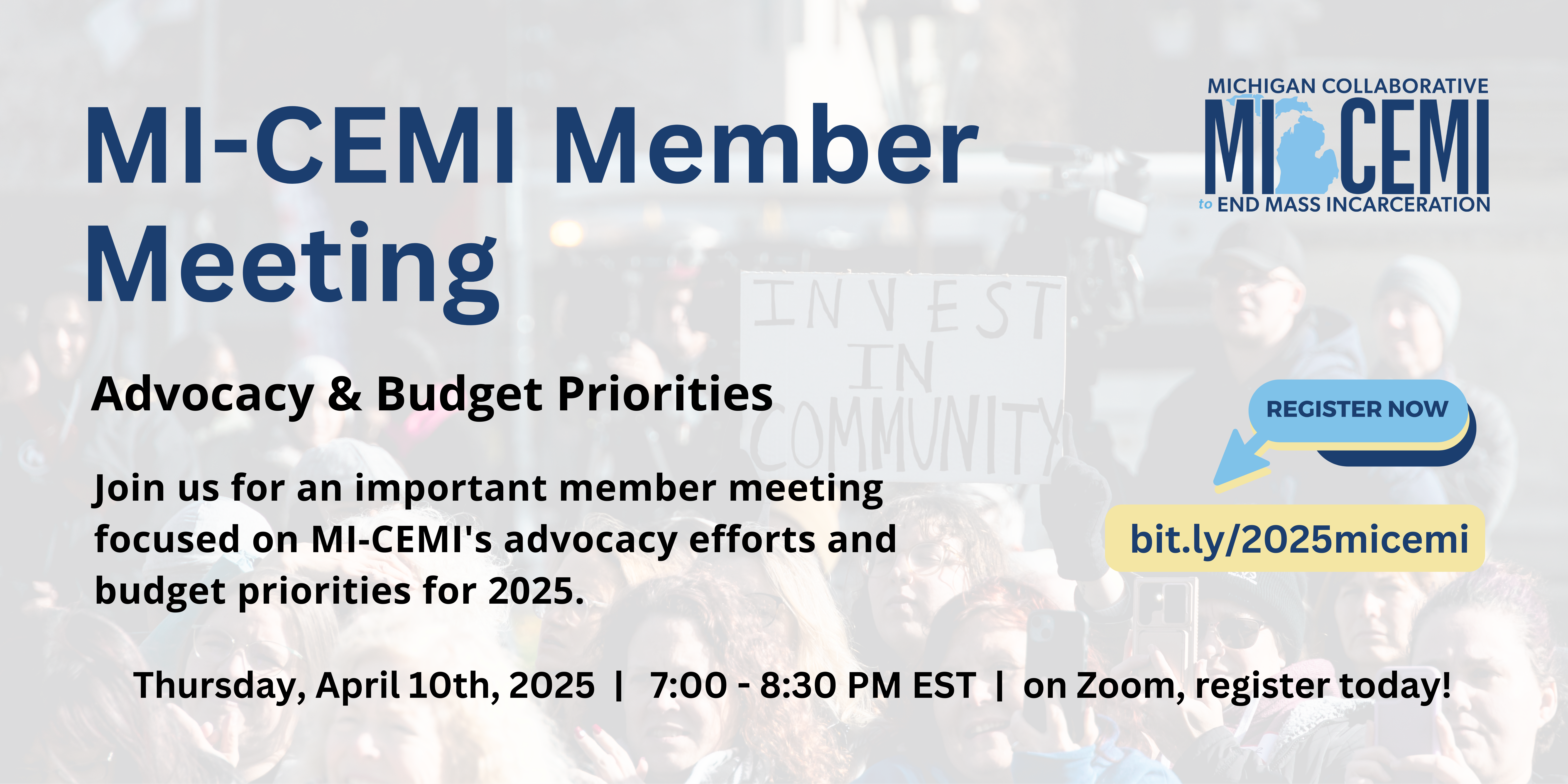 Register Today: MI-CEMI Advocacy & Budget Priorities Member Meeting