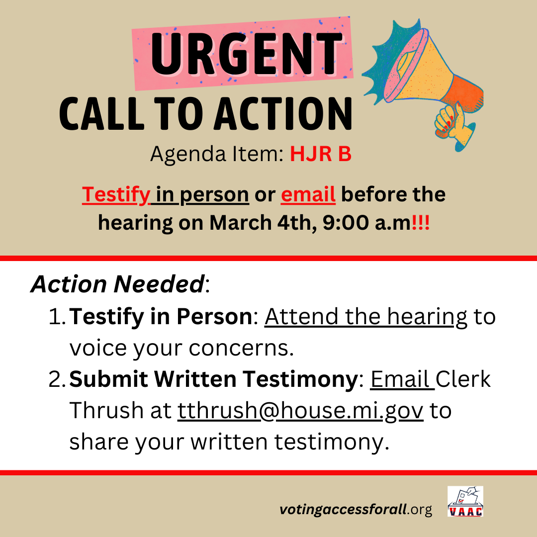 Urgent Call to Action Protect Voting Rights Oppose HJR B Now