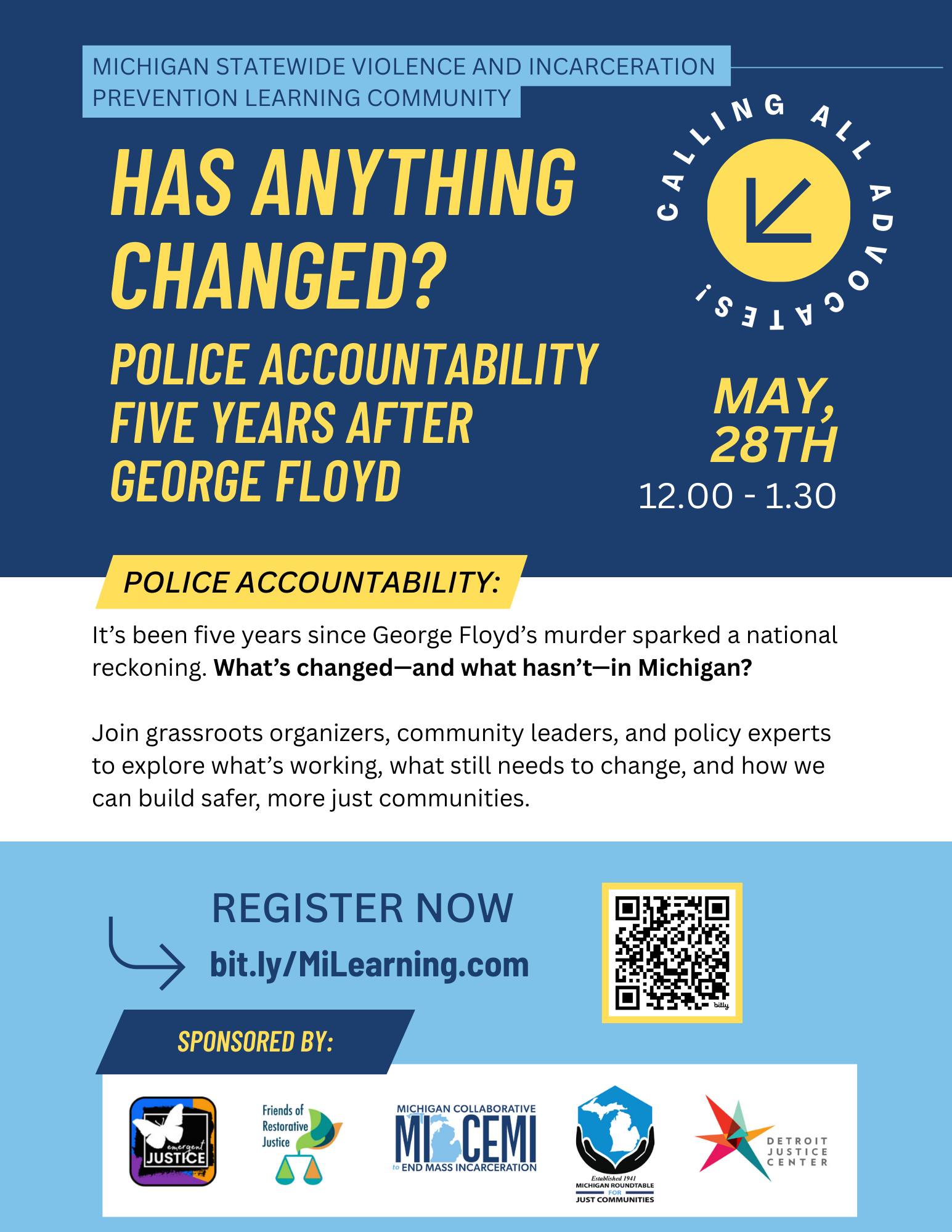 Michigan Statewide Violence and Incarceration Prevention Learning Community