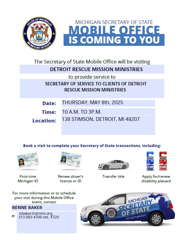 MI SoS Mobile Unit at The Detroit Rescue Mission