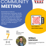 Housing Policy in Michigan's Housing Crisis at VAAC Friday Community Meetings