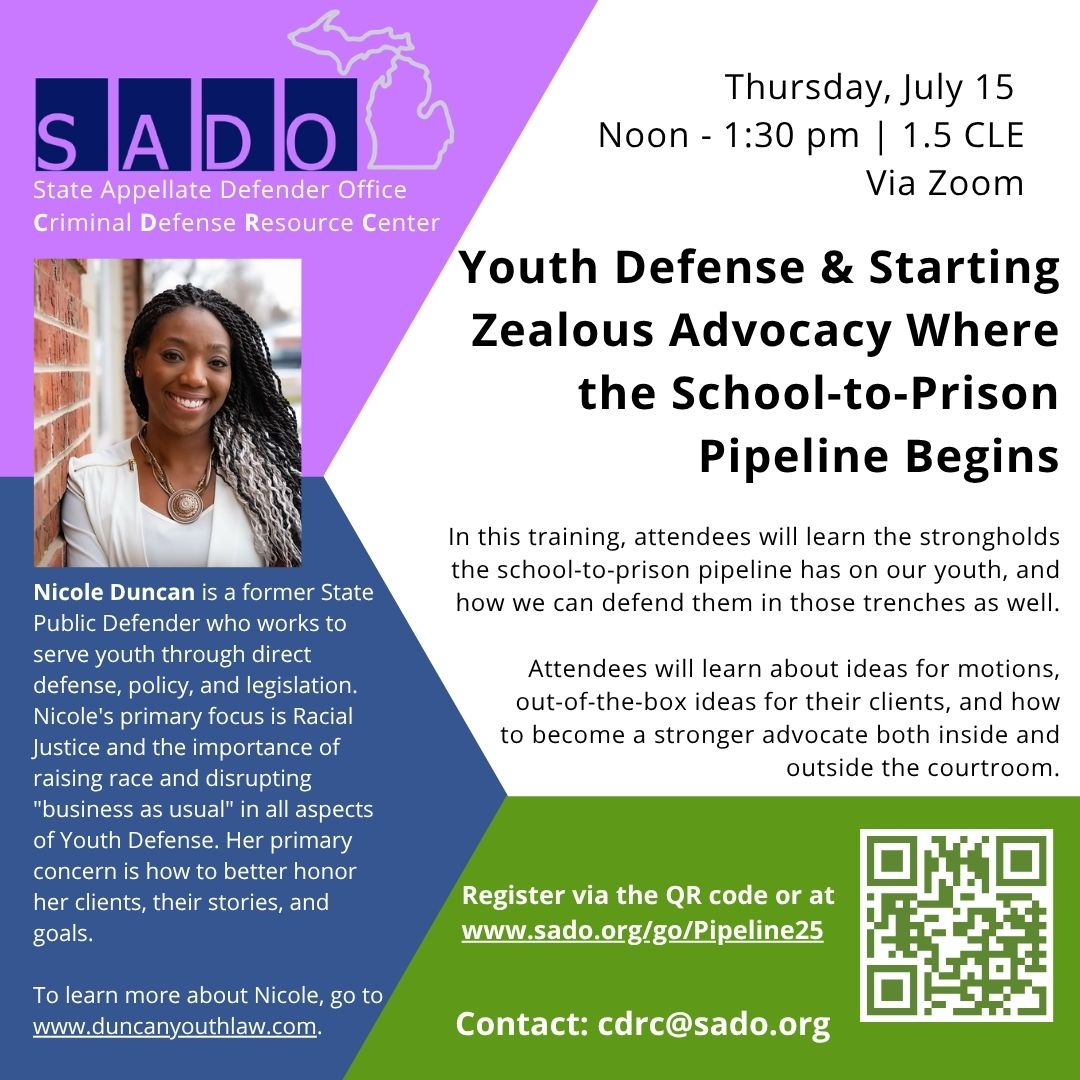 Youth Defense & Starting Zealous Advocacy Where the School to Prison Pipeline Begins