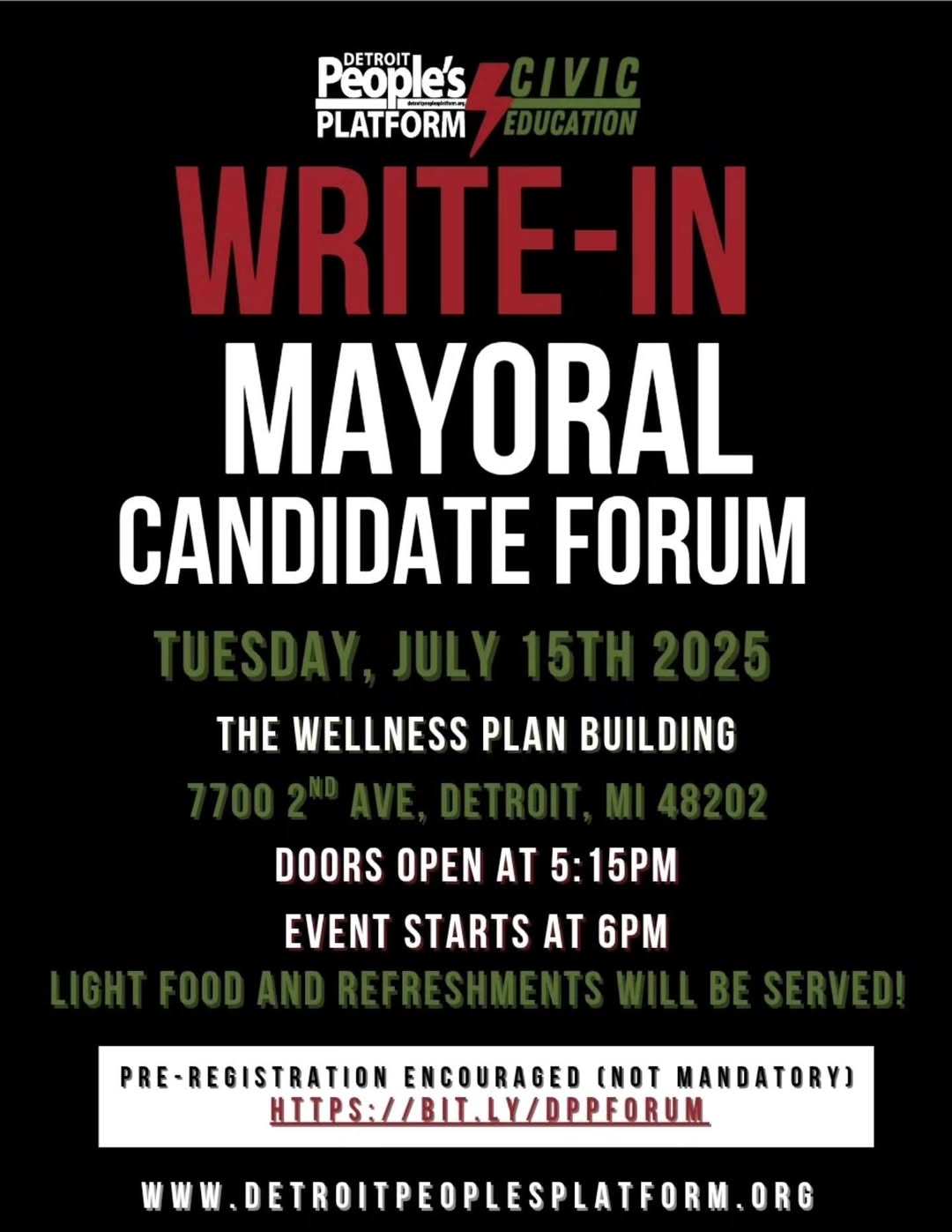 Write-in Mayoral Candidate Platform