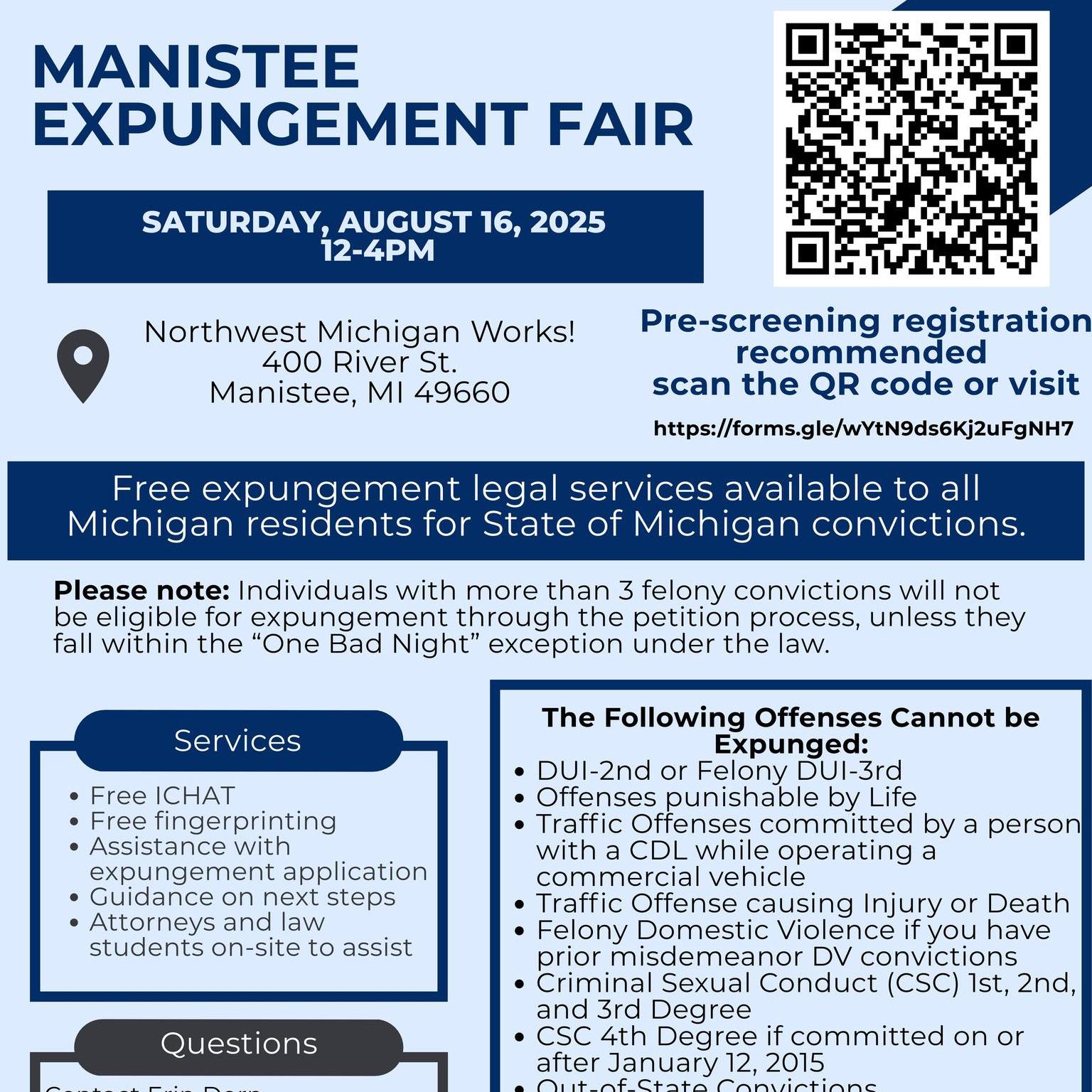 Manistee Expungement Fair