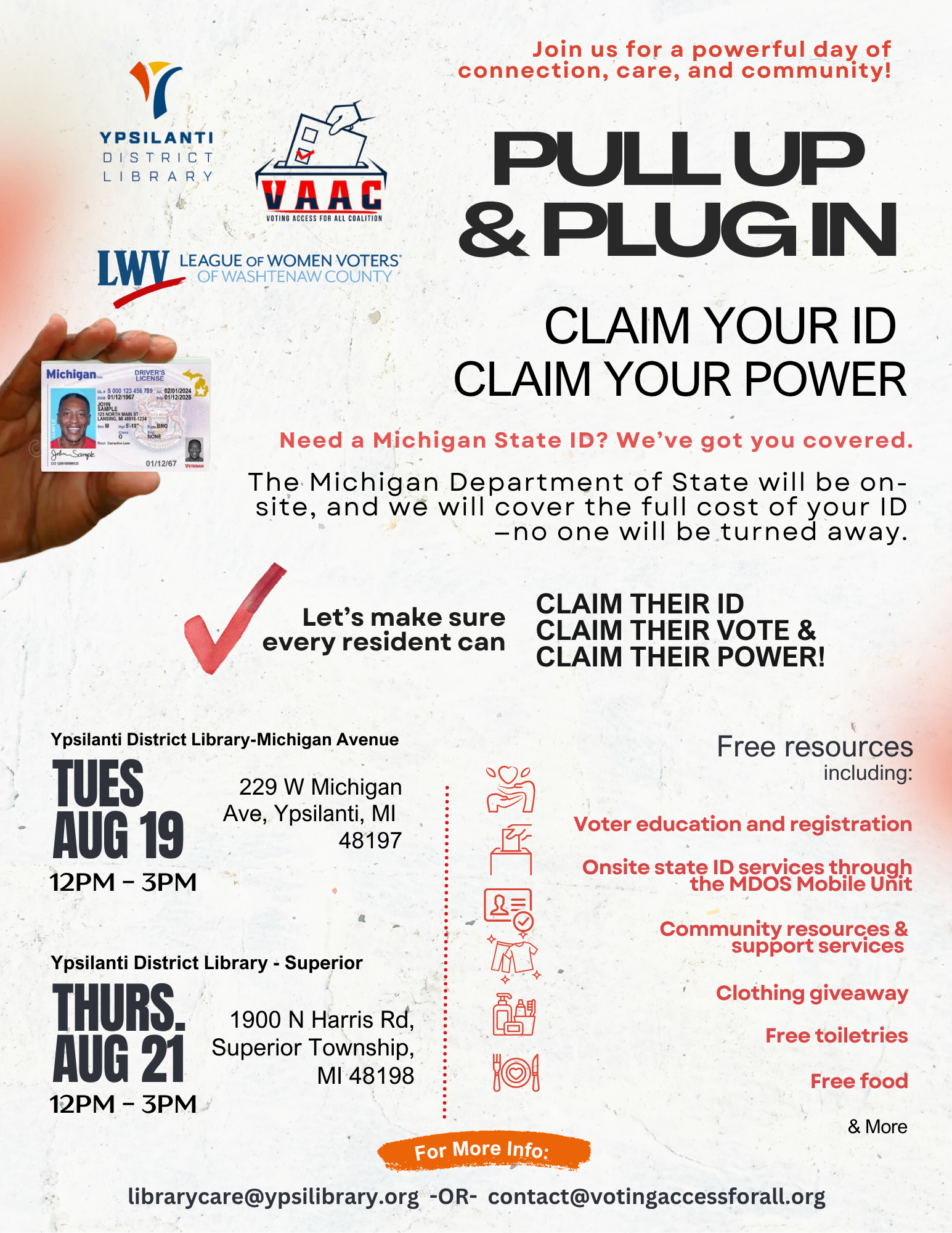 Pull Up & Plug In – Free Michigan State ID & Resources