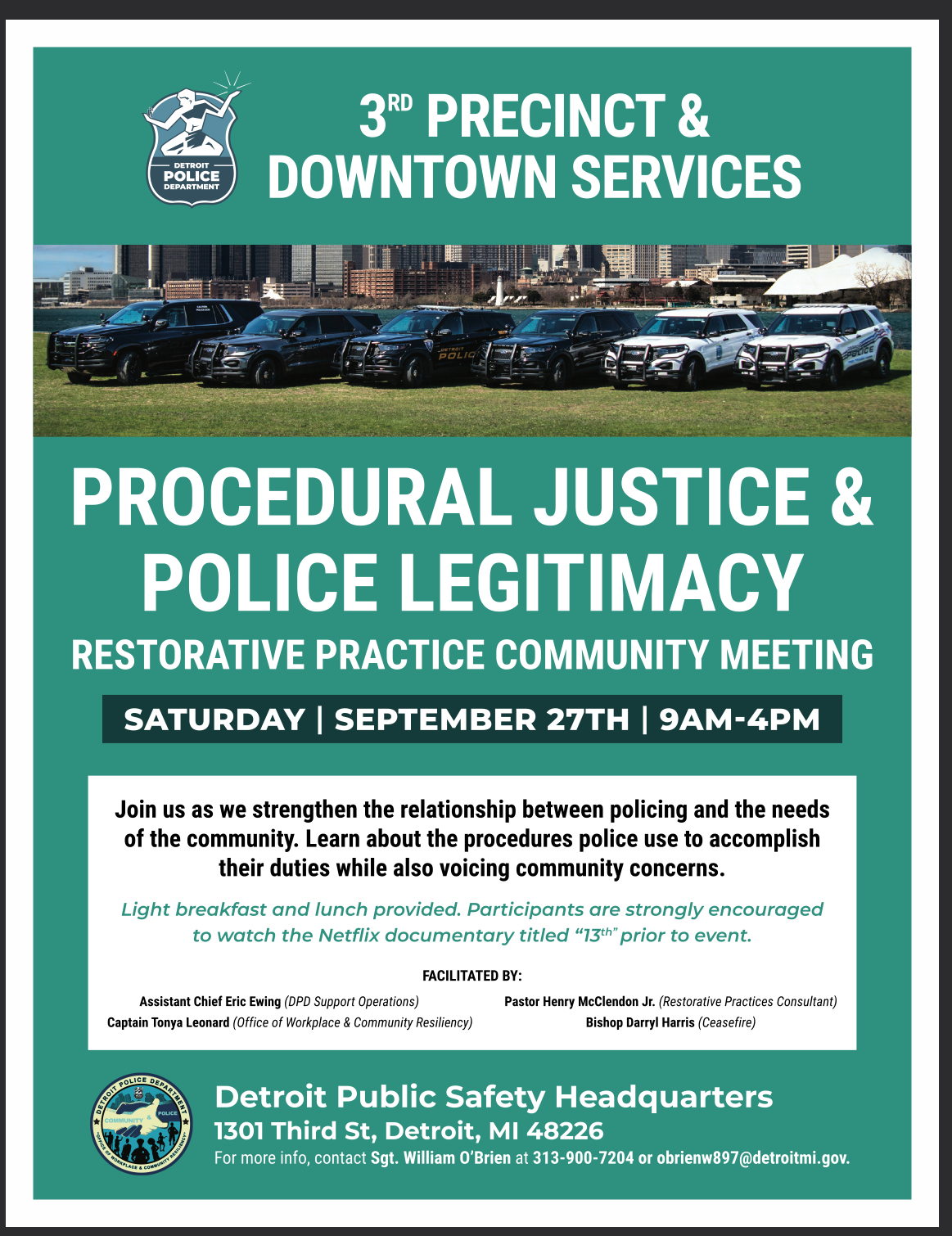 Procedural Justice & Police Legitimacy Restorative Practice Community Meeting