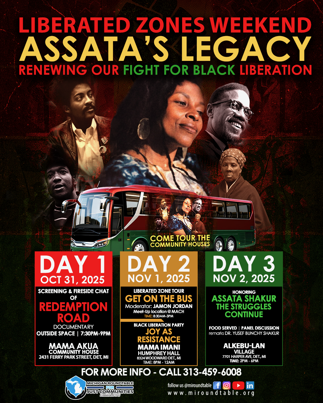 Liberated Zones Weekend: Assata’s Legacy: Redemption Road Documentary & Fireside Chat