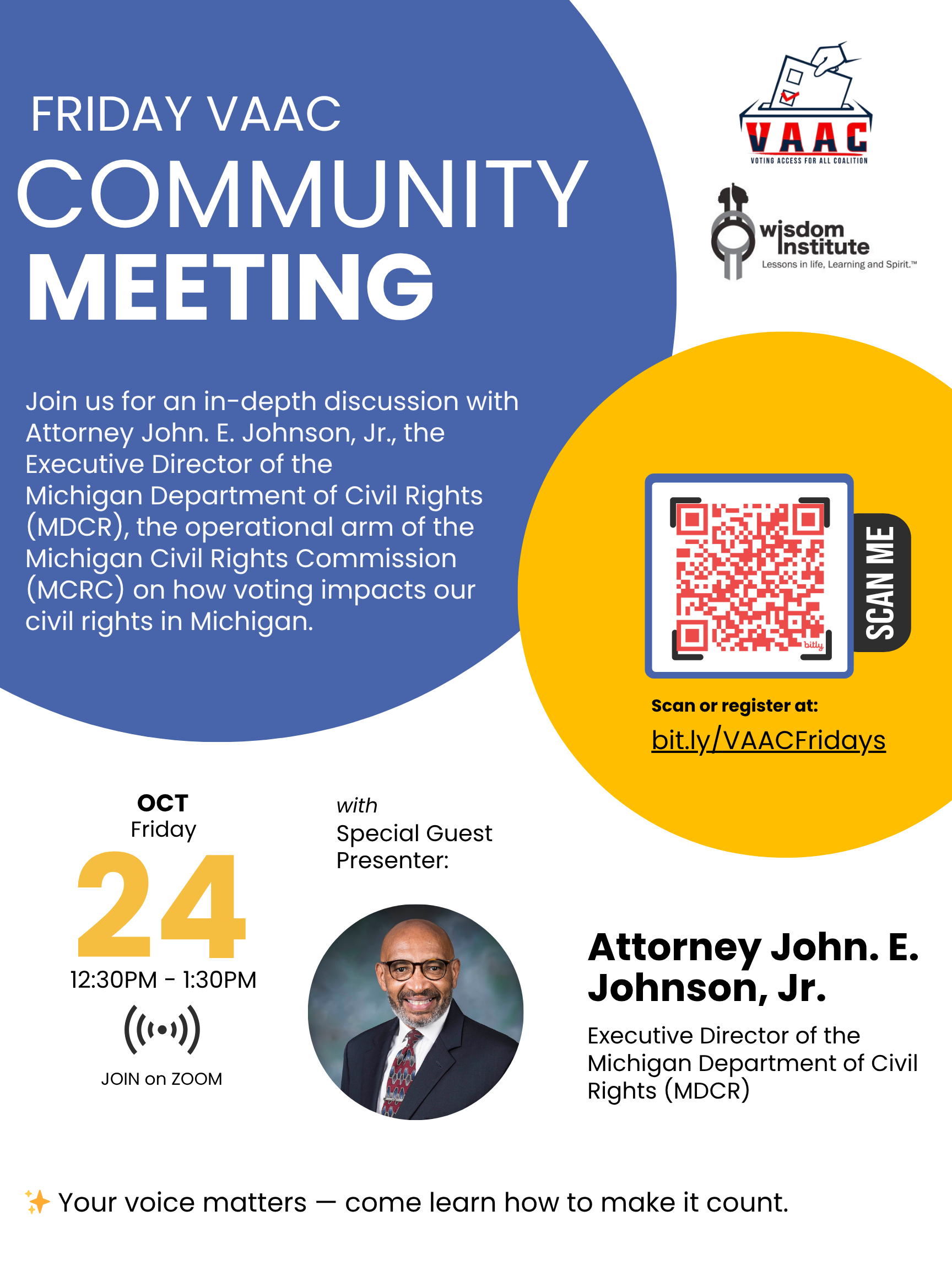 Michigan's Civil Rights at the VAAC Friday Community Meeting