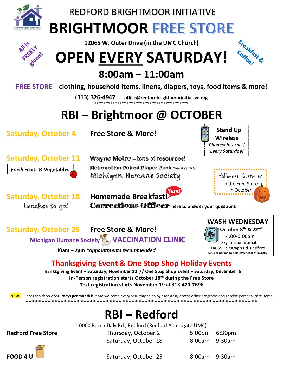 Redford Brightmoor Initiative Free Store