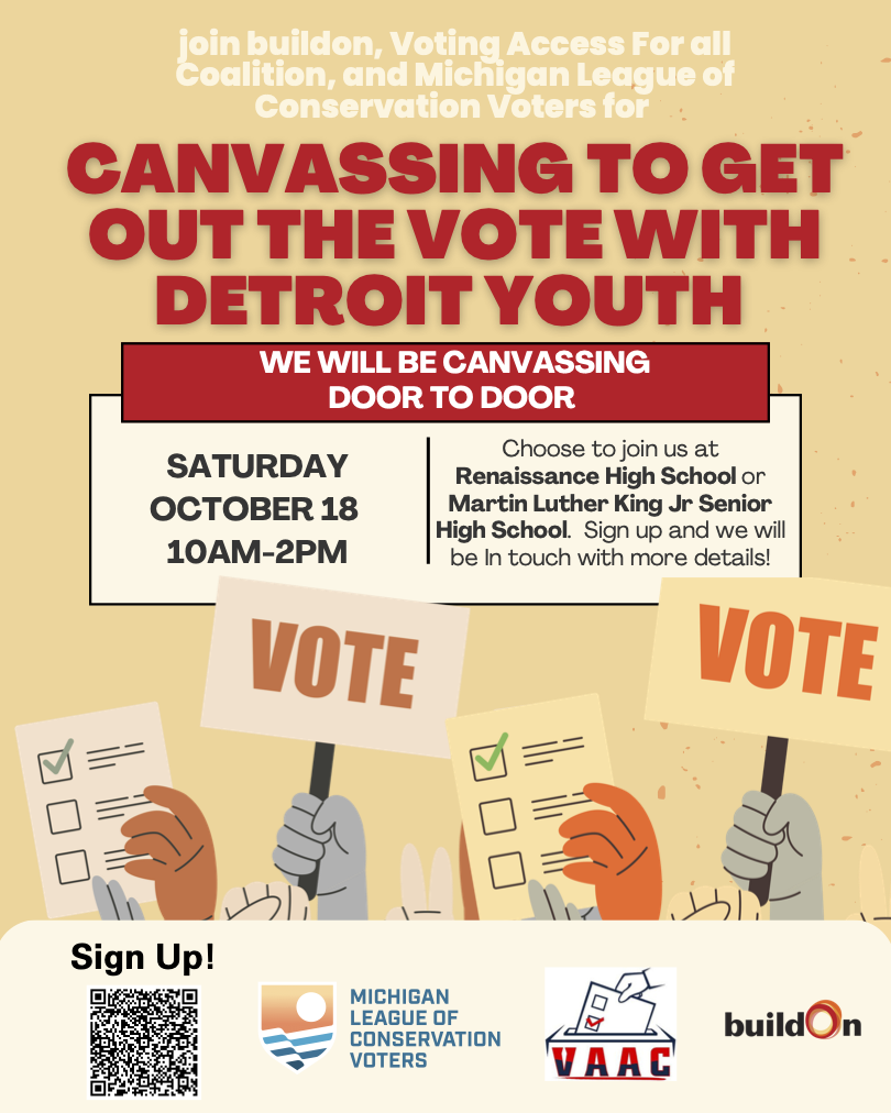 Canvassing to Get Out the Vote with Detroit Youth!