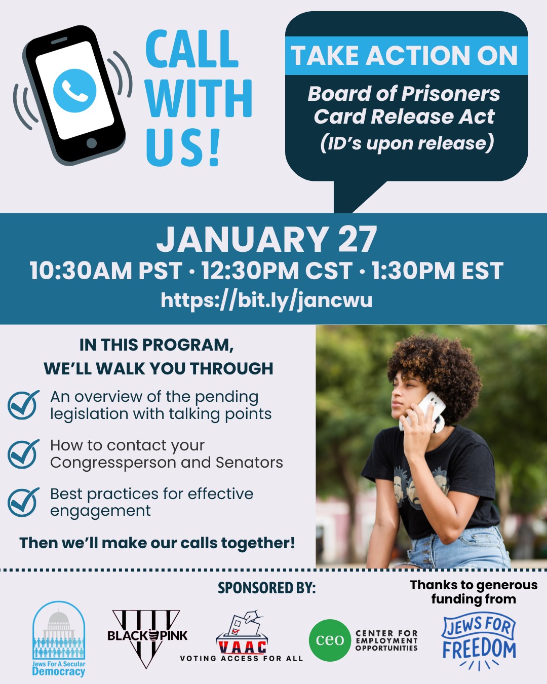 Call With Us! Take Action: Board of Prisoners Card Release Act