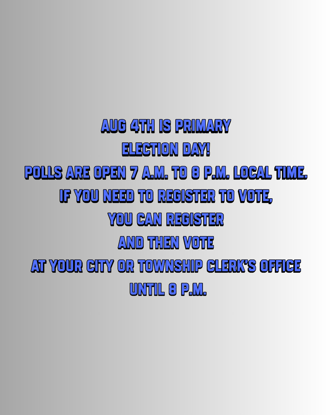 PRIMARY ELECTION DAY!