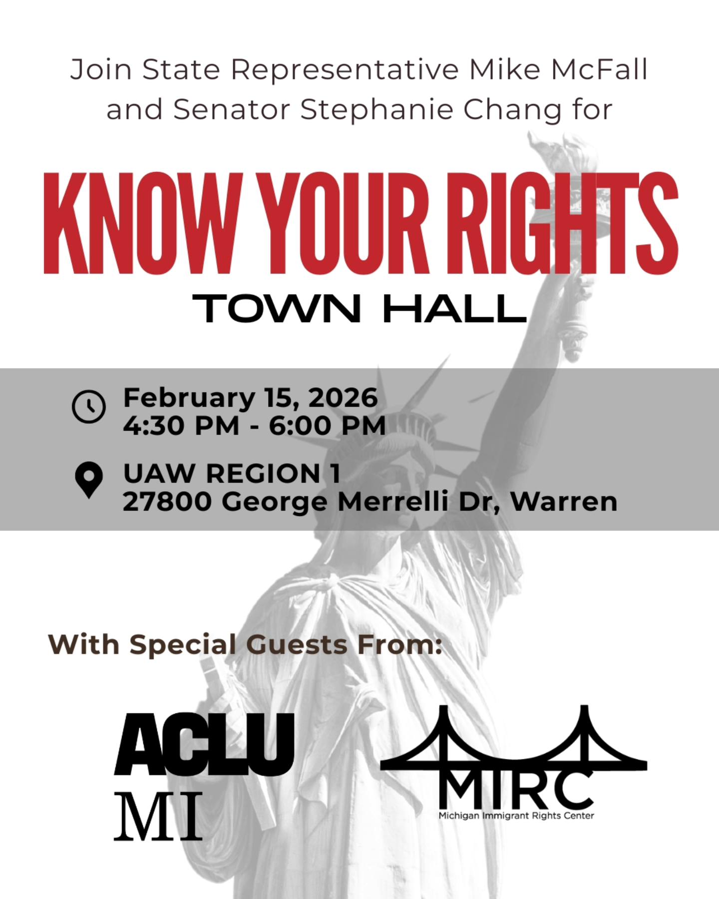 Know Your Rights Town Hall in Warren