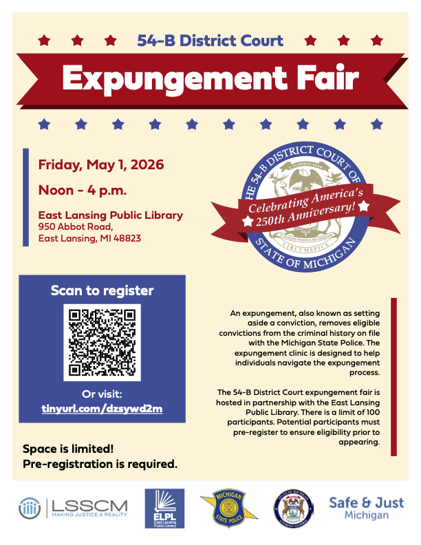 54-B District Court Expungement Fair In East Lansing
