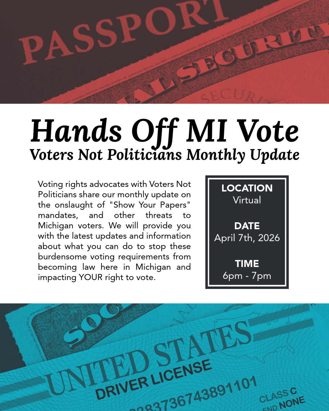 Hands Off MI Vote: VNP Monthly Update