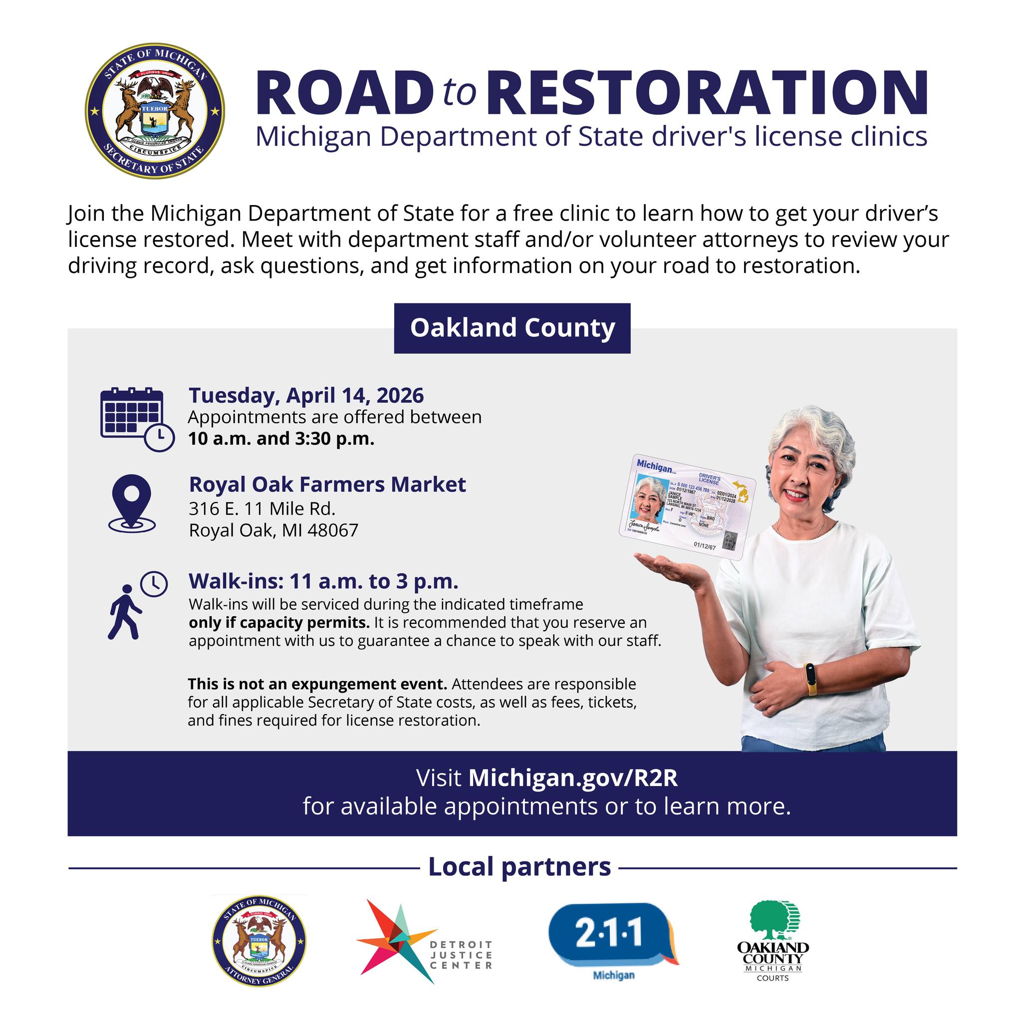 Road to Restoration Clinic - Oakland County