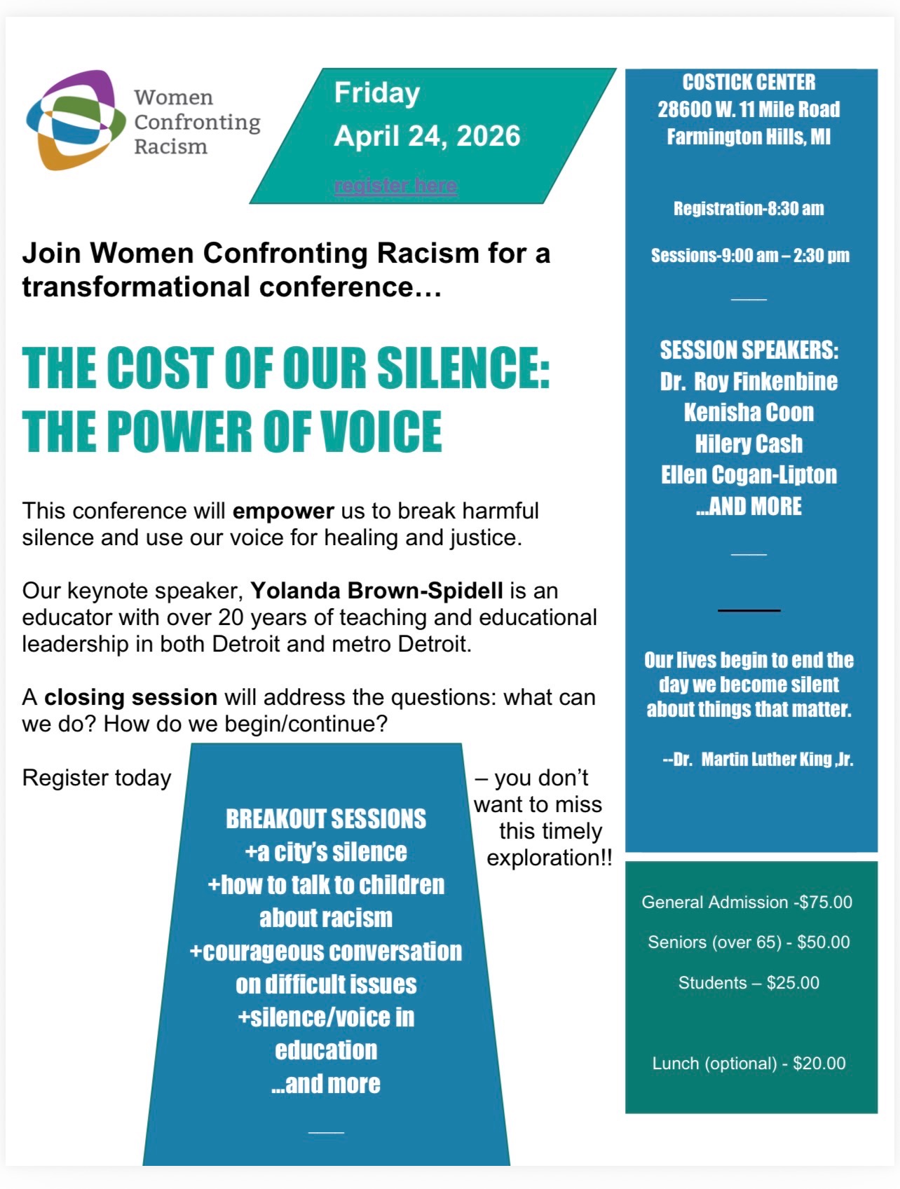 The Cost of Our Silence: The Power of Our Voice