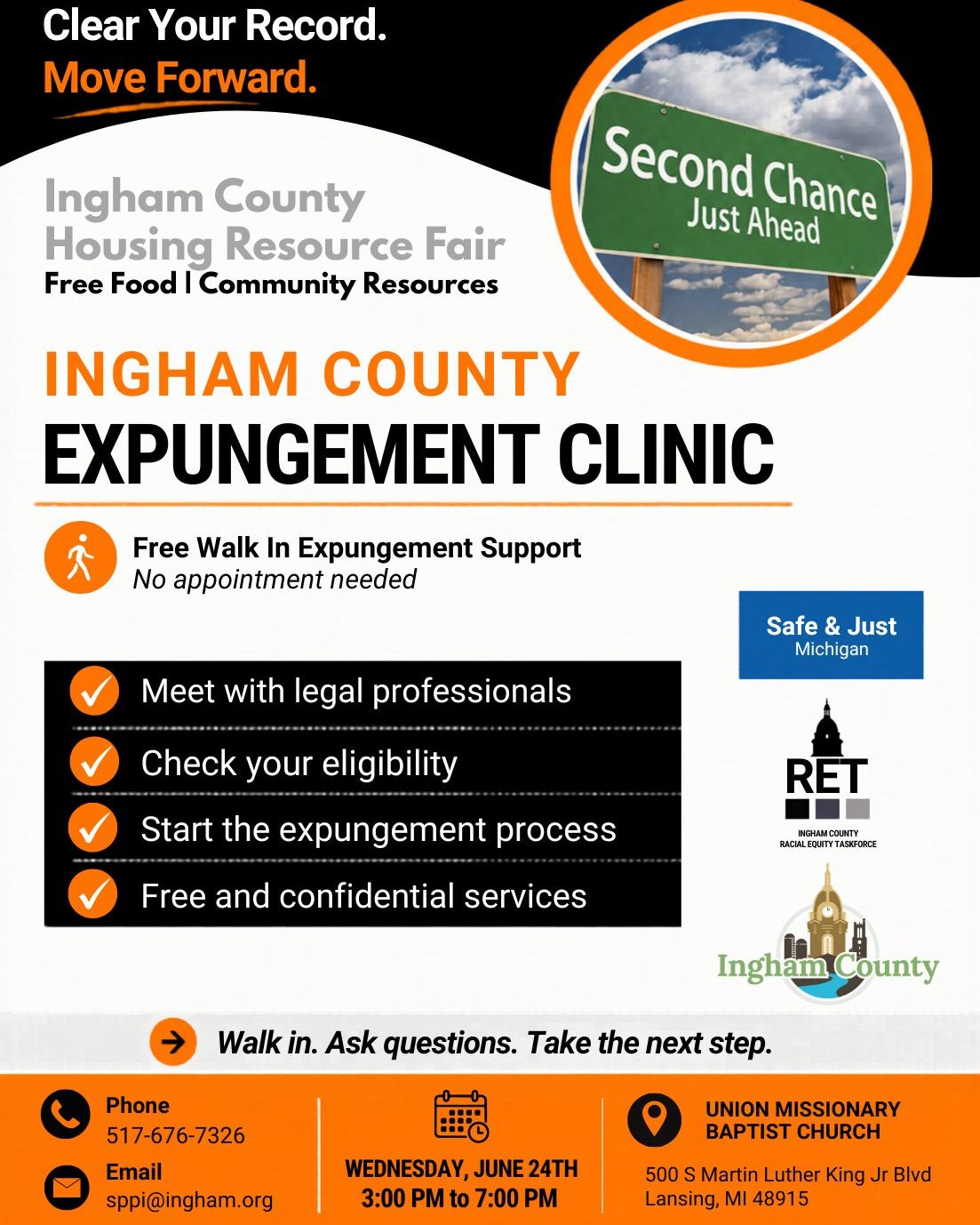 Ingham County Expungement Clinic & Housing Resource Fair