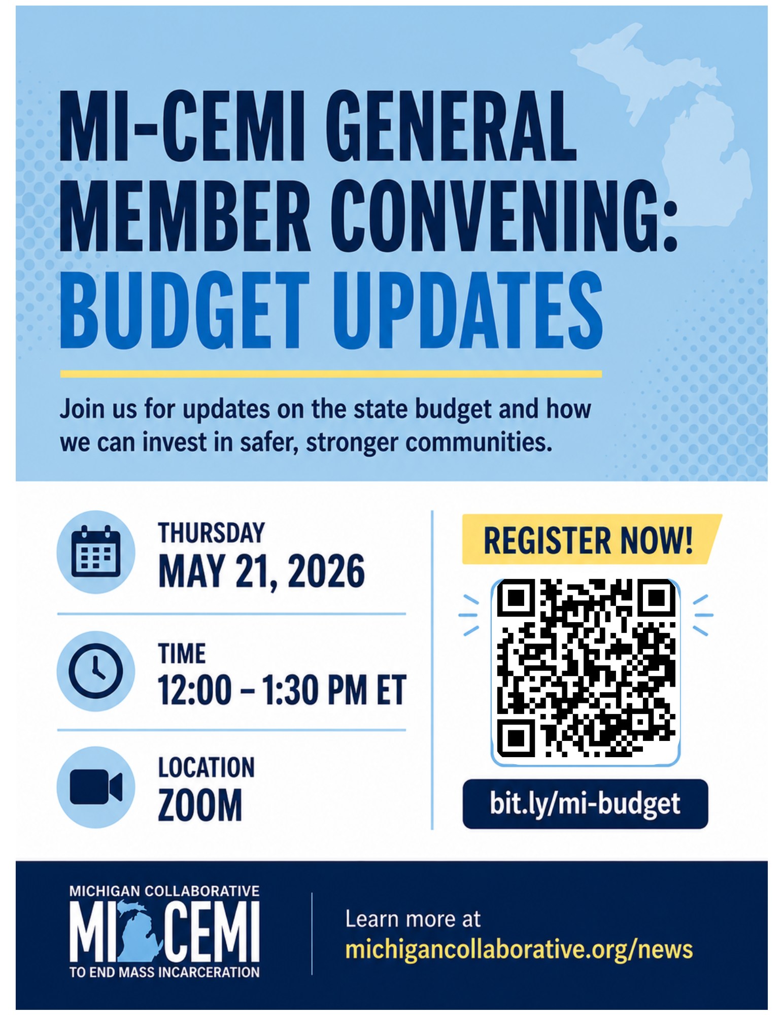 Building Safer Communities: A Conversation on Michigan’s FY2027 Budget